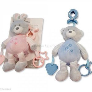 Baby Activity Toy with Rings, Teether and Clip - Rabbit/Bear