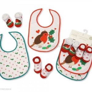 Baby Christmas Bibs and Socks 4 pcs