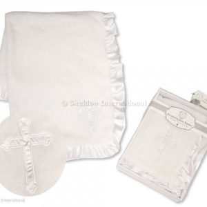 Baby Christening Blanket with Applique