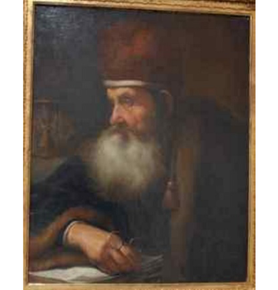 Rabbi portrait in profile - Rembrandt van Rijn