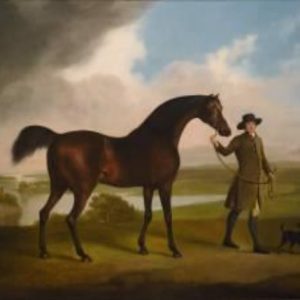 THE RT. HON. LORD GROSVENOR'S BANDY HELD BY A GROOM, THE RIVER DEE BEYOND《GEORGE STUBBS 1724-1806》